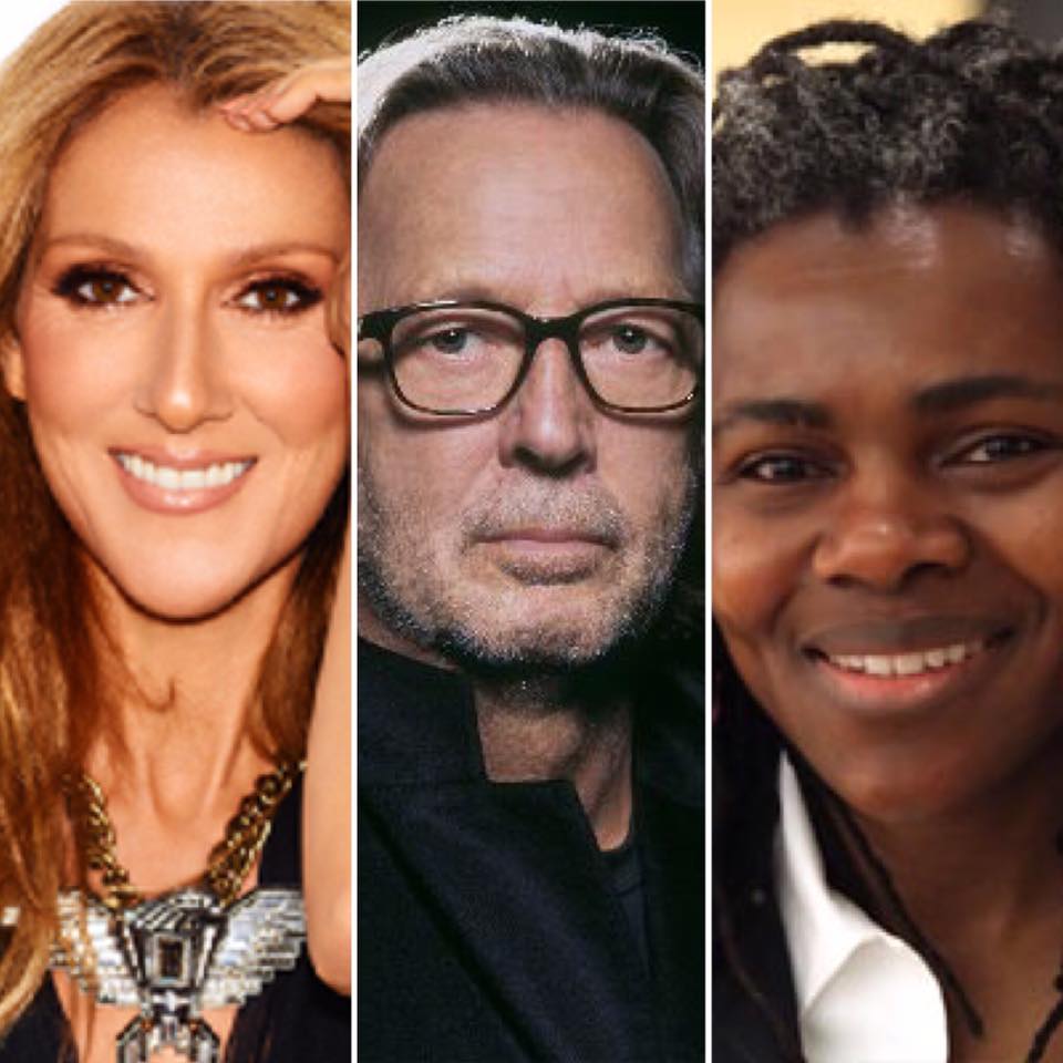 From all of your fans here at Hard Rock Cafe Dubai, Happy birthday Céline Dion , Eric Clapton and Tracy Chapman ! 