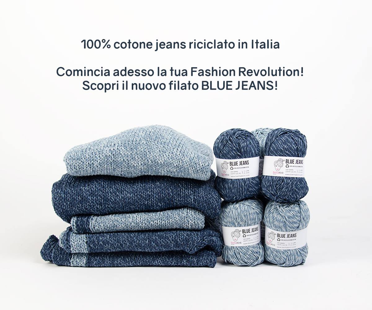 bettaknit's tweet photo. Ecco il nuovo BLUE JEANS! 
100% Denim riciclato, ecologico, Made in Italy, ottenuto dal riciclo di vecchi jeans #Knitting #ecofriendly https://t.co/2zOwjMlA6T