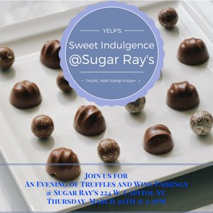 YelpJackson's tweet image. Don't miss out on chocolate truffles and wine on Thurs 5-7pm @ Sugar Ray's candy shop on Capitol St! #yelpjackson #KerryThomas