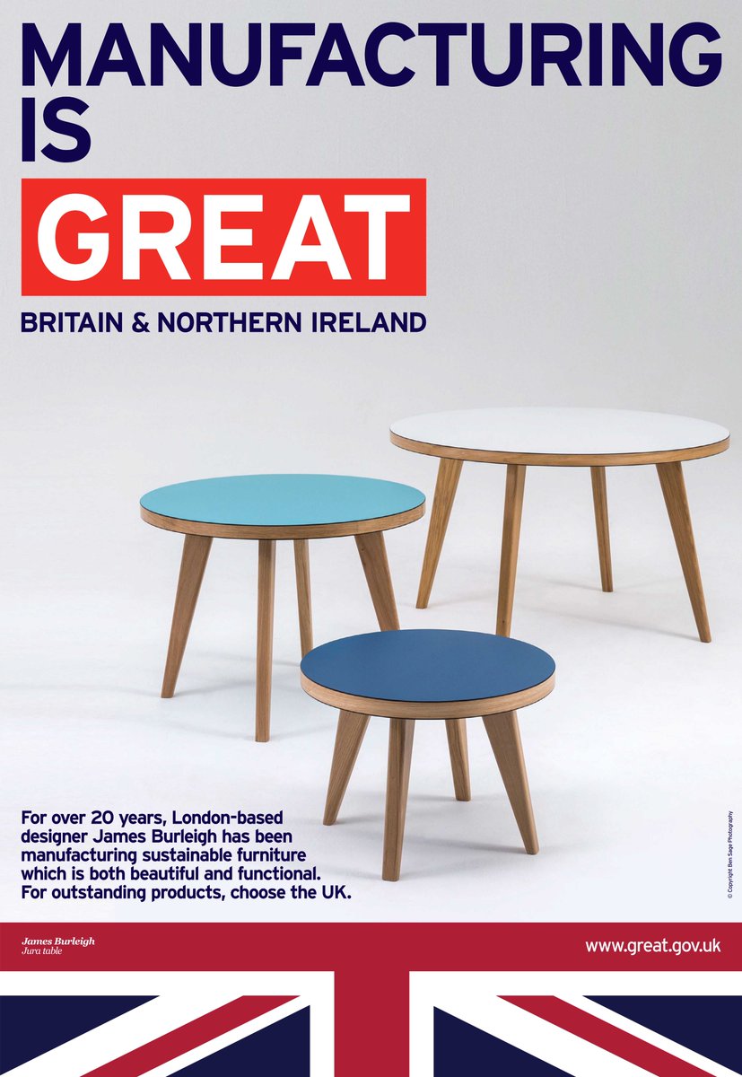 BurleighJames's tweet photo. Great to be flying the flag for #Britishdesign &amp; #BritishManfacturing with the @GREATBritain campaign #JamesBurleigh
https://t.co/ggMJCCiRGa https://t.co/xTfX55epff
