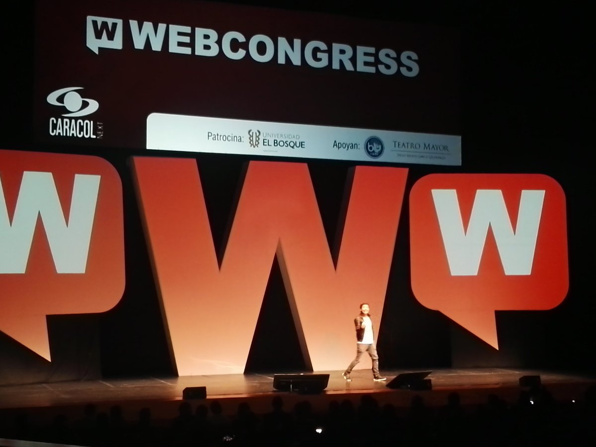 NodosC's tweet photo. Inicio @webcongress  en el @teatromayor  y @NodosC  ya estamos aca para vivir esta experiencia innovadora. @AlejandroRia  en escenario. https://t.co/Z822YOmRrb