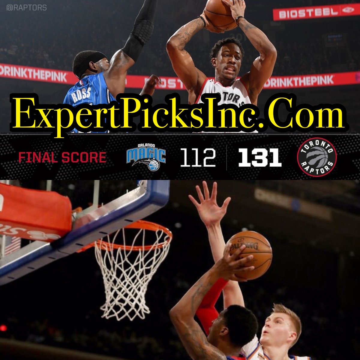 expertbetnet1's tweet photo. #Raptors -8β
#Knicks +2β
#NBASystem showing consistent profits. Join us as we roll red hot down the stretch run π₯
https://t.co/LRlBlsrioG https://t.co/GrcC3ABeZ6