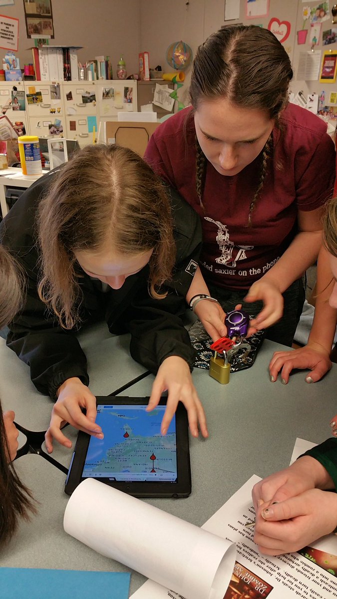 crazycutshall's tweet photo. High engagement class today as students try to save the world with creative problem solving! @BuncombeSchools @BCSDigitalLearn @breakoutEDU https://t.co/wbmIGKXQ5x