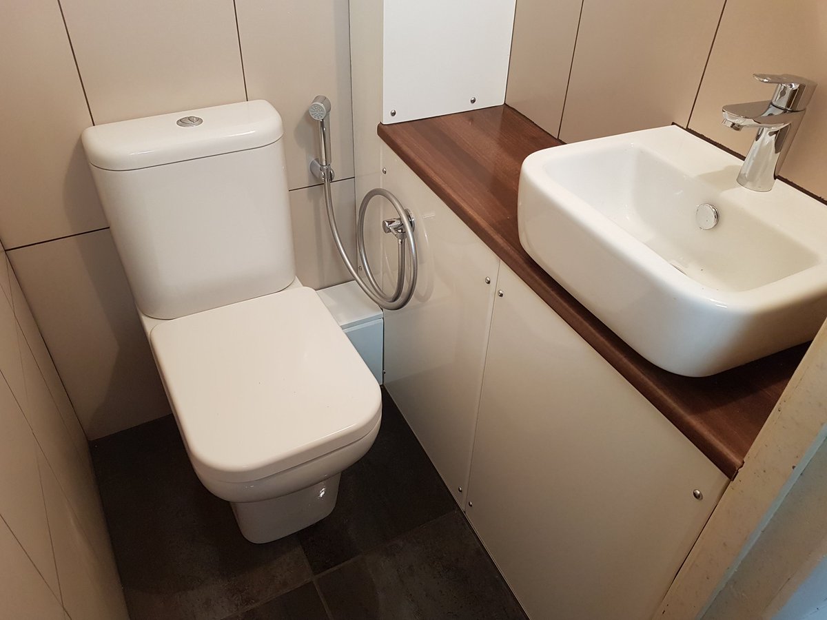 Little staff WC going in at the local merchants. Before and after. Just the 2nd coat of paint to go.