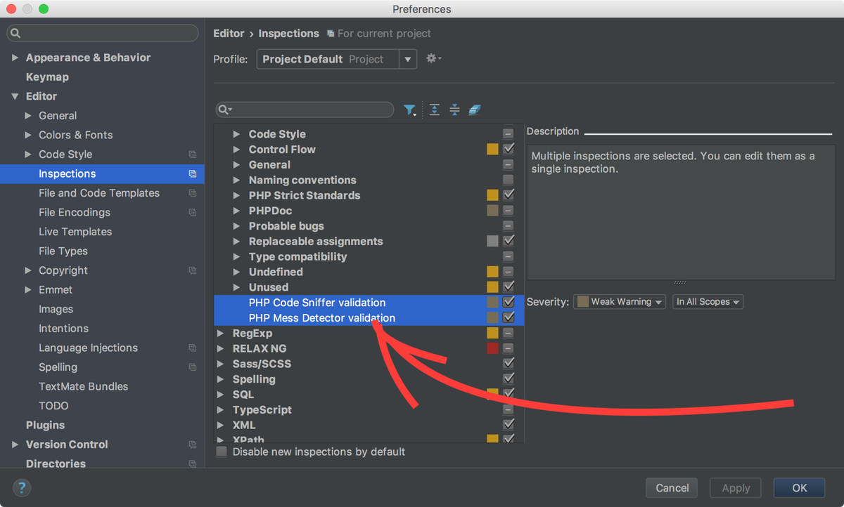 sergeivaschenko's tweet image. If default #PHPStorm inspection can't suggest an improvement to ur perfect #php code, u can enable additional checks like #phpmd and #phpcs