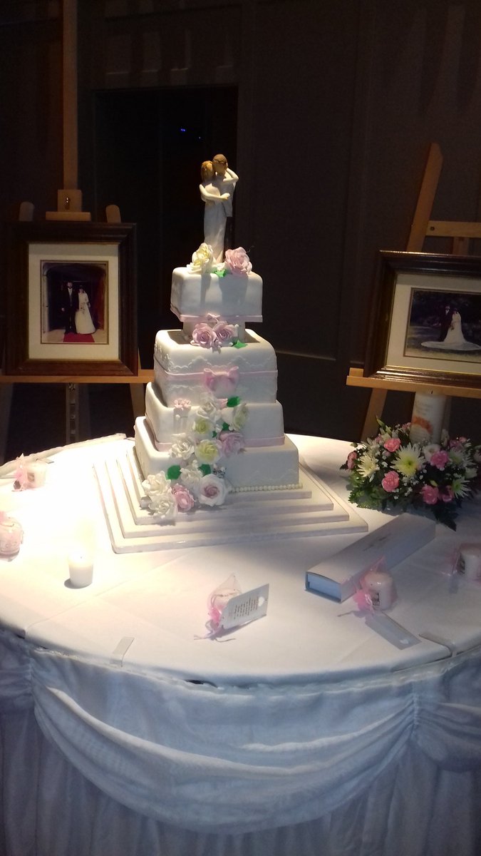 Lorrainescakery's tweet photo. #weddingcake for Sinead & Paul #4tier #limerick #fondantart #cake @LimerickStrand #limerickcake https://t.co/6e2pS3nWdq