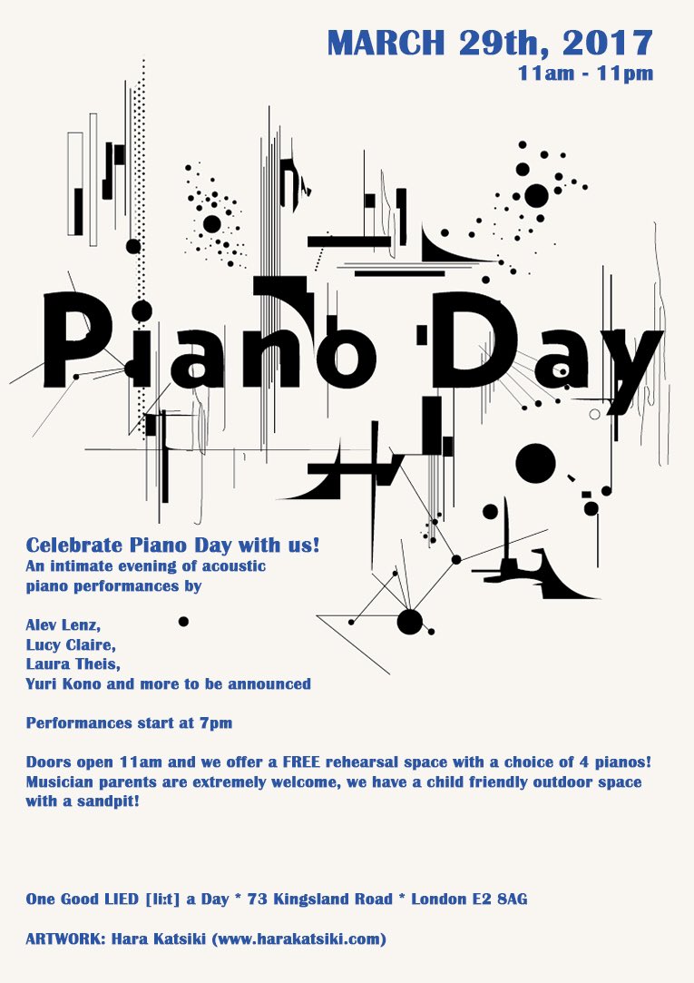 Lucy__Claire's tweet photo. It's Piano Day tomorrow! Come celebrate with us! Open for coffee &amp; practice from 11am &amp; music from 7pm! So excited! https://t.co/5yTLQcCigH