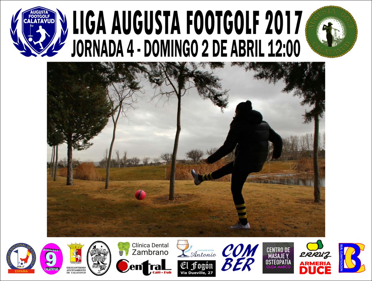 Este domingo cuarta jornada de la Liga Augusta de FootGolf. Prueba puntuable para el campeonato de Aragón 2017. Os esperamos!!!