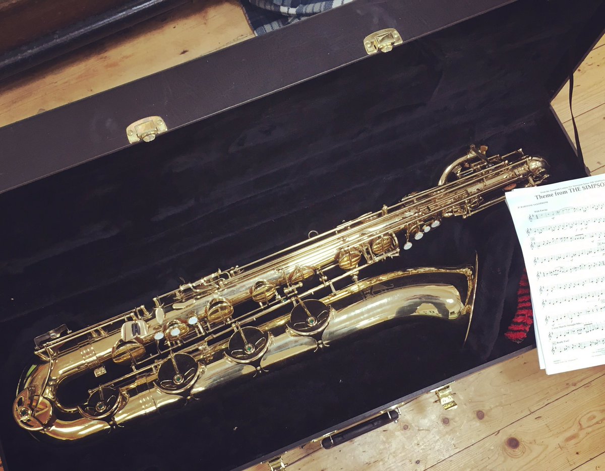 Fun rehearsal last night with Saxcelerate! Love playing the bari sax 😊 It's a funky beast! #BaritoneSax #SaxOctet #SaxChick <a href="/windsockmusic/">Windsock Music</a>