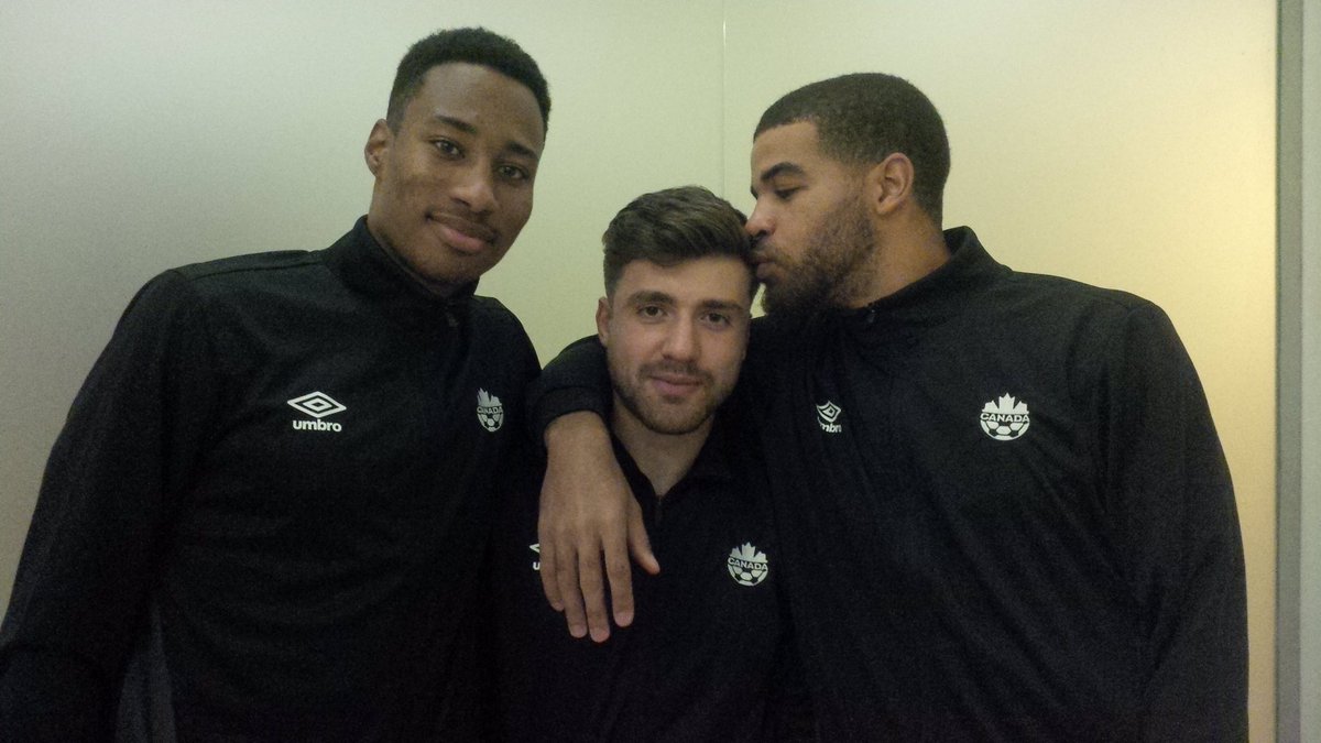 CanadaSoccerEN's tweet image. Man of the Match Mark-Anthony Kaye + #canm23 goalscorers Michael Petrasso and Jordan Hamilton (with lots of ❤️ from JH)