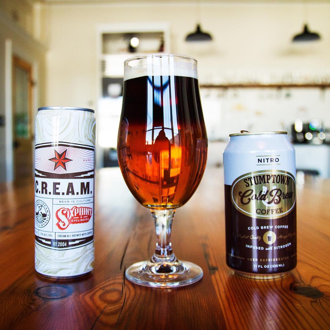 sixpoint's tweet photo. Serious #breakfastbeer status. C.R.E.A.M. + @stumptowncoffee Nitro Cold Brew = ultimate pick-me-up. https://t.co/17RnabtRmi