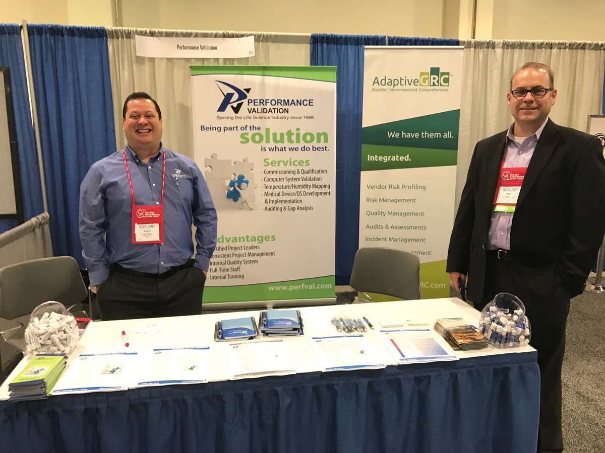 AdaptiveGRC's tweet photo. We're at #SQA2017 together with @PerfVal today! Stop by booth #315 to say hello! #grcsolution https://t.co/PDvL1Zzmz9