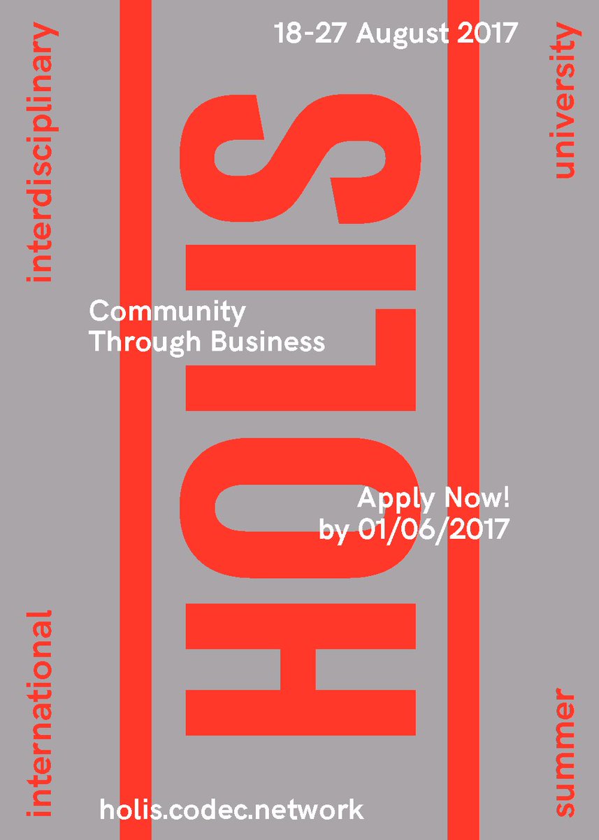 Making social impact while learning interdisciplinary collaboration? Apply for HOLIS and learn by doing! holis.codec.network