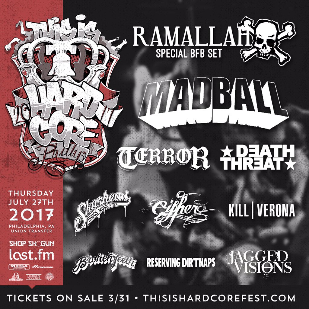 TIHCfest's tweet photo. Spit my last breath /across your face/push it away/dead at birth /dogs of war tickets on sale Friday !!! https://t.co/EuMnJQGP0f