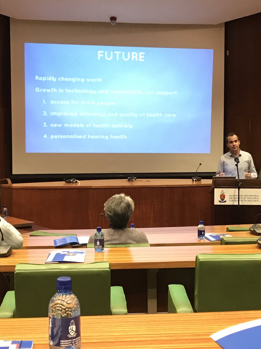 Founder <a href="/DeWetSwanepoel/">DeWet Swanepoel</a> talking about the future of #HearingLoss with advances in #technology and #connectivity <a href="/UPTuks/">University of Pretoria</a>