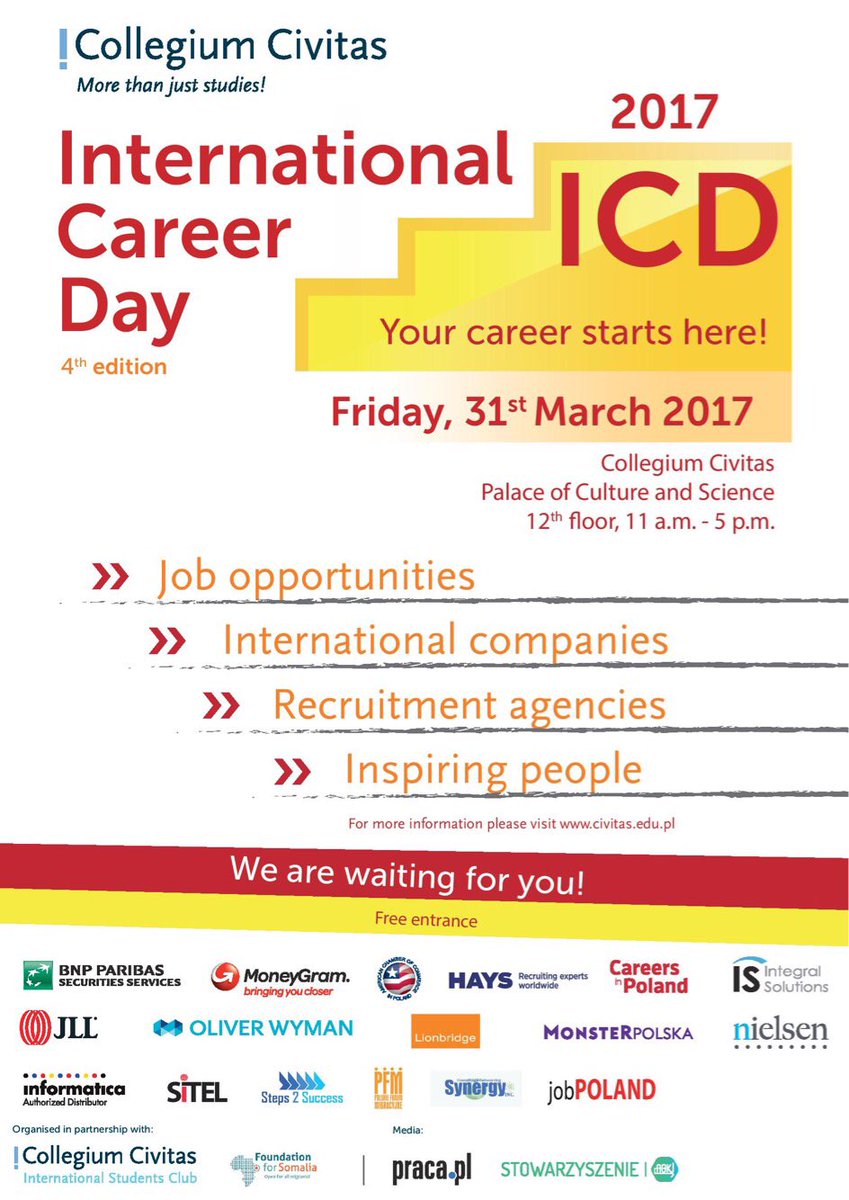 nataliahle's tweet photo. We at MoneyGram International are happy to announce our participation in the 4th International Career Day this Friday! #CareerFair #Warsaw https://t.co/M1bqTnGG9G