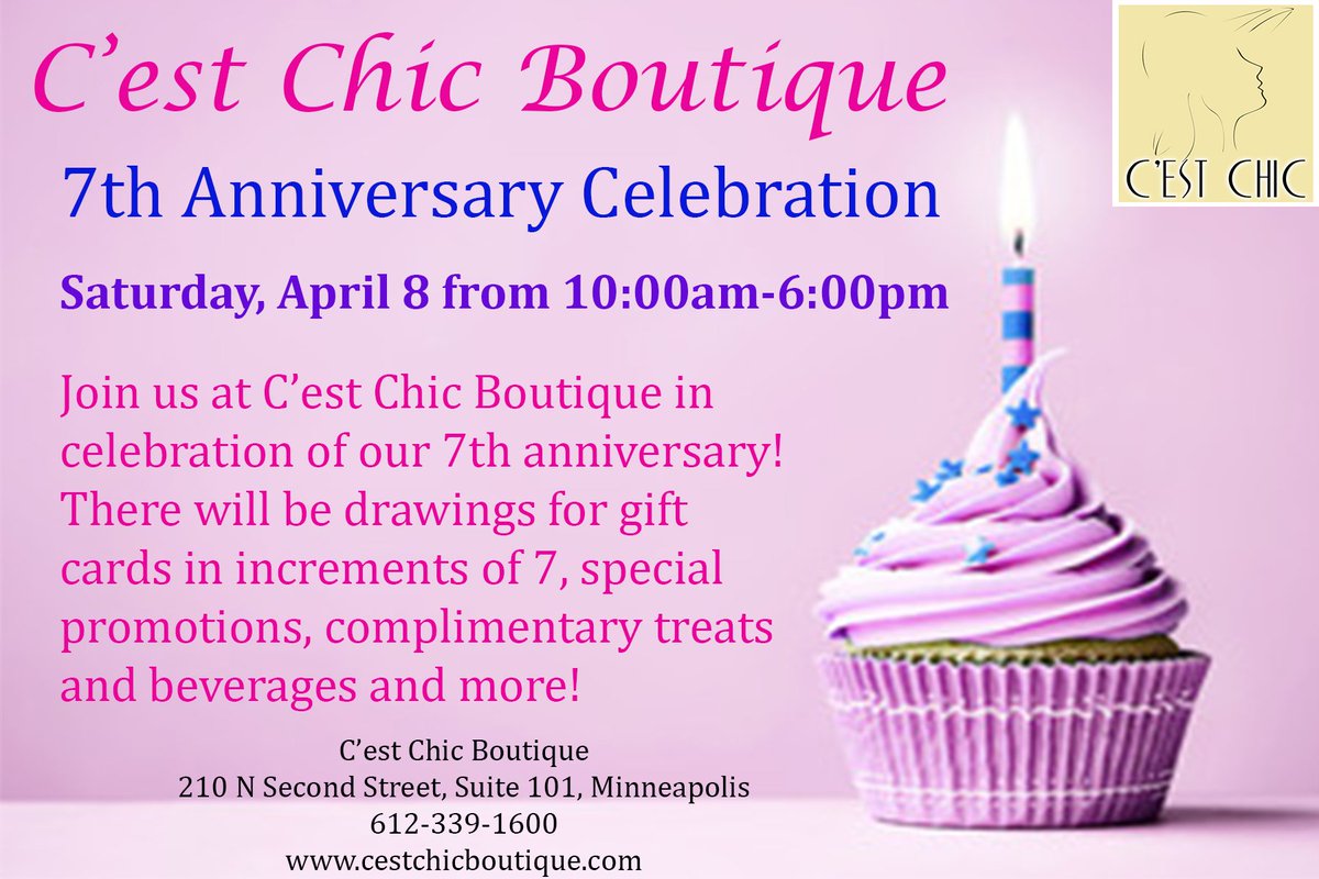 cestchicmpls's tweet photo. Celebrate with us! Gift cards, sweet treats, special promotions and more! https://t.co/Fzuv8yhRmP