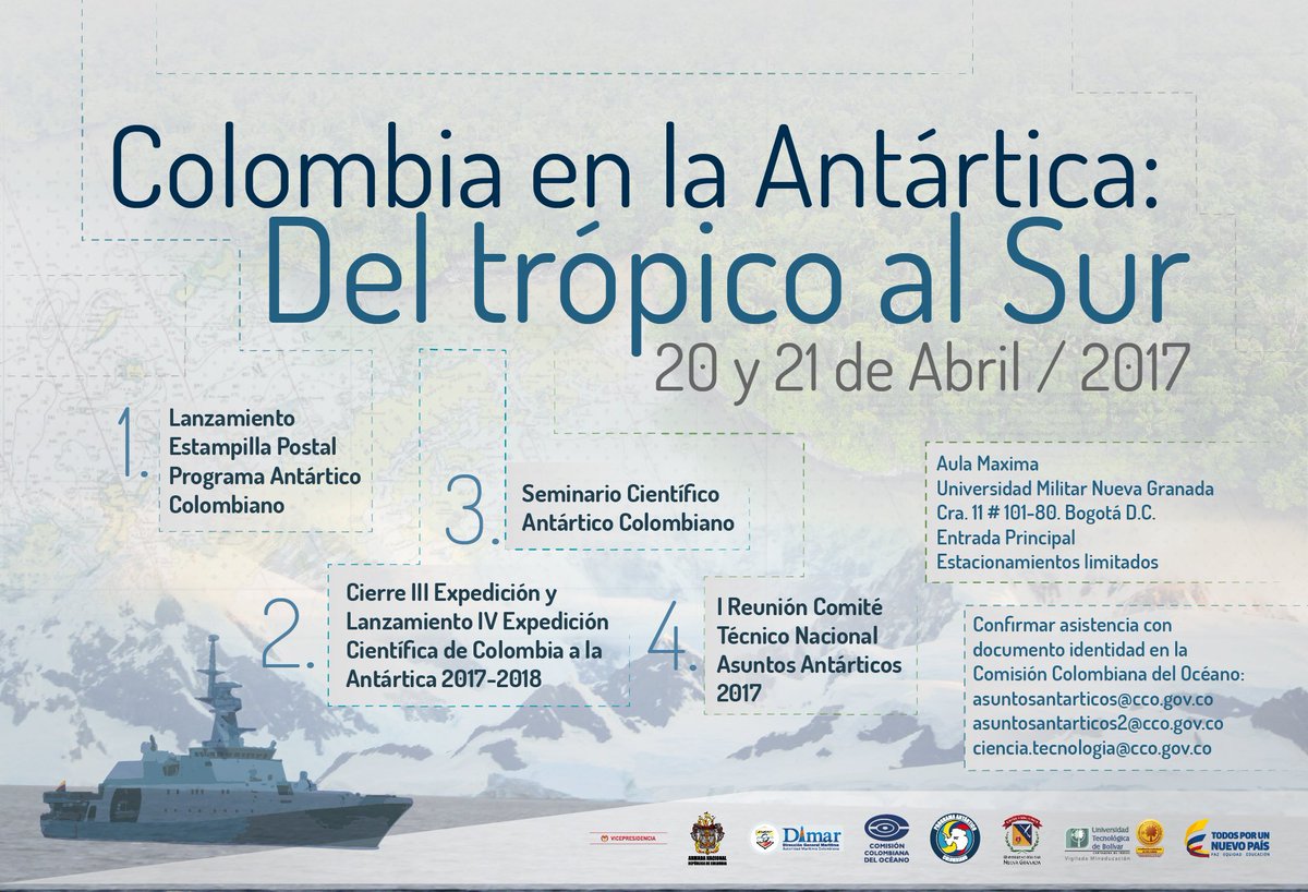 [EVENTO] Colombia en la Antártida: Del Trópico al Sur. La cita es en <a href="/lamilitar/">UMNG</a>. Más información en goo.gl/oriyk8