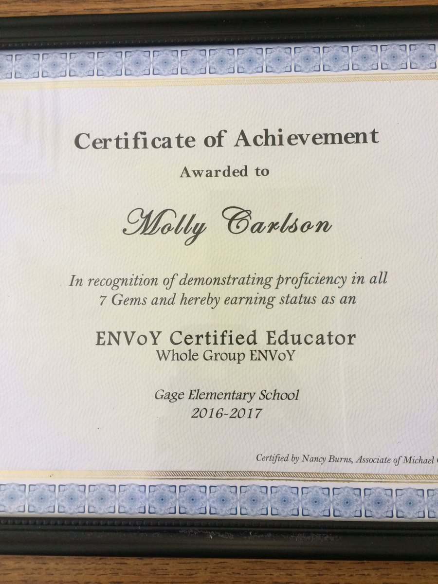 MsCarlsonRPS's tweet photo. Just got this in my mailbox this morning. I'm officially ENVoY certified! #gagegators https://t.co/l1WW25sBqt