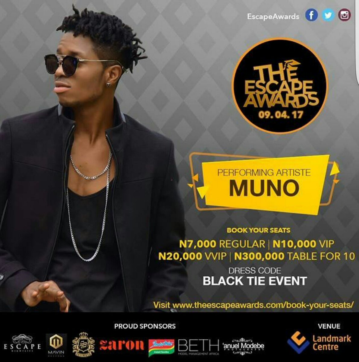 recordzrudeboy's tweet photo. Witness a first class performance from yours truly @munosings at the @escapeawards cc @escapelagos 
#munosings https://t.co/fgrV8UueT8