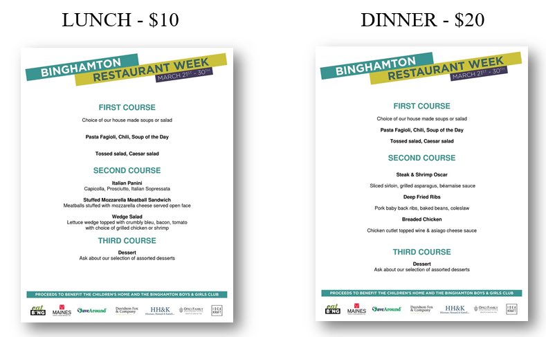 UncleTonysBar's tweet photo. Only a couple days left of #BinghamtonRestaurantWeek! Don't miss out on our exclusive 3-course menus - just $10 for Lunch &amp; $20 for Dinner 🍽 https://t.co/JgHU3P4JbT