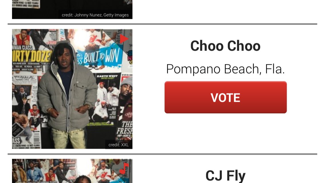 dshimbeatz's tweet photo. Support @ChooChoo1K Go Put In Your Vote Now!!! #FloridaSupport #XXLFreshMan #2017 https://t.co/fL2cV2iVvc
