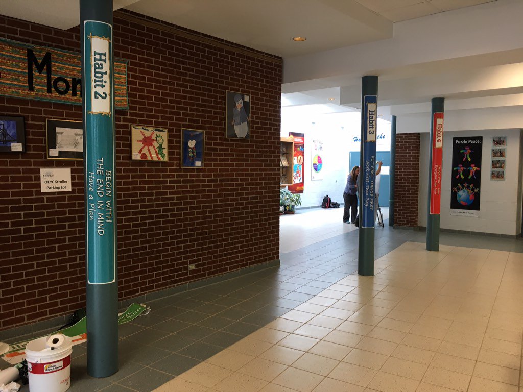 ArchieStouffer's tweet image. Check out how the #7Habits are brightening the Foyer. #visualreminders #TLIM #whatsyourfavourite? #leadershipspace