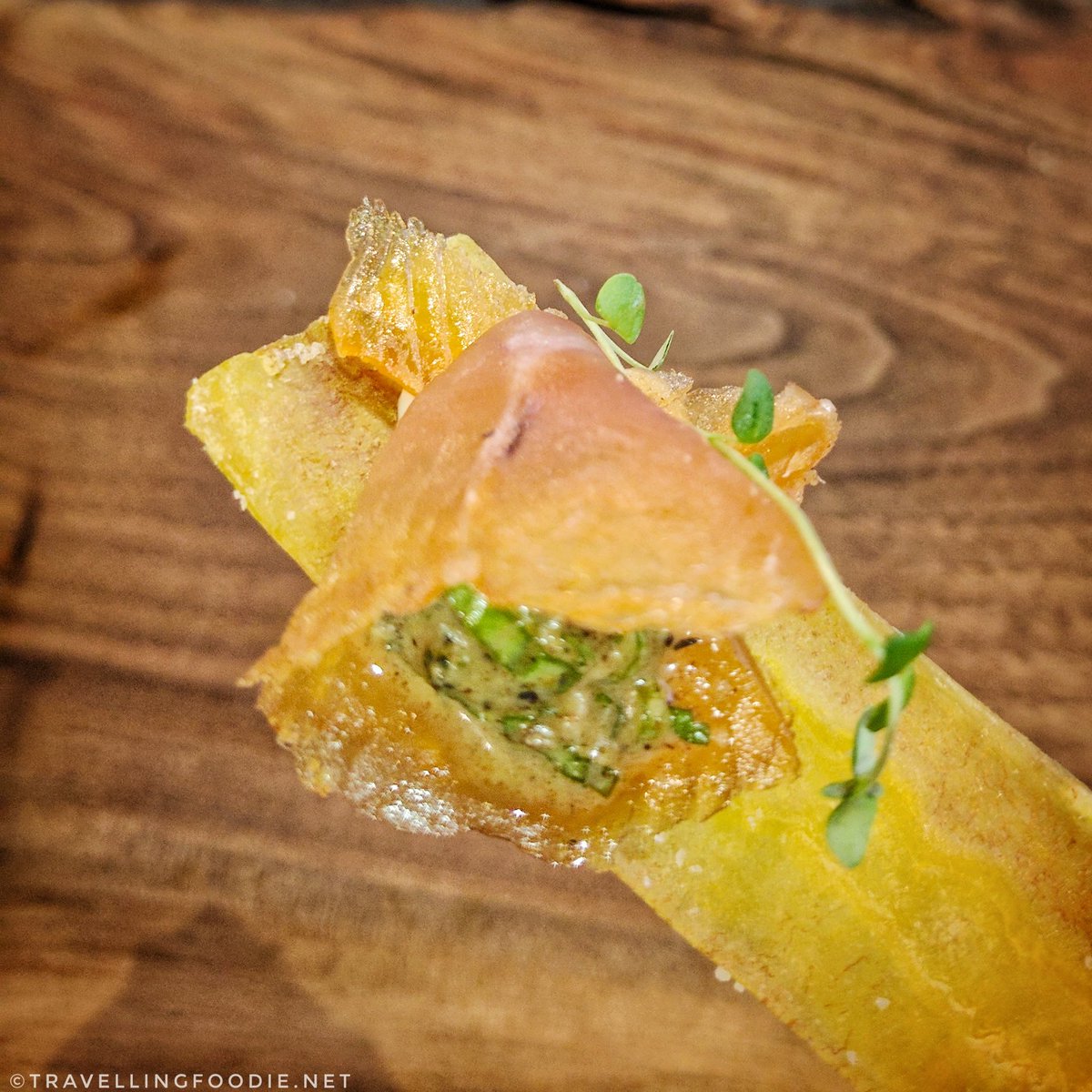Cured Trout with Crispy Plantain by Chef Trista Sheen at Top Chef Canada: All-Stars Event