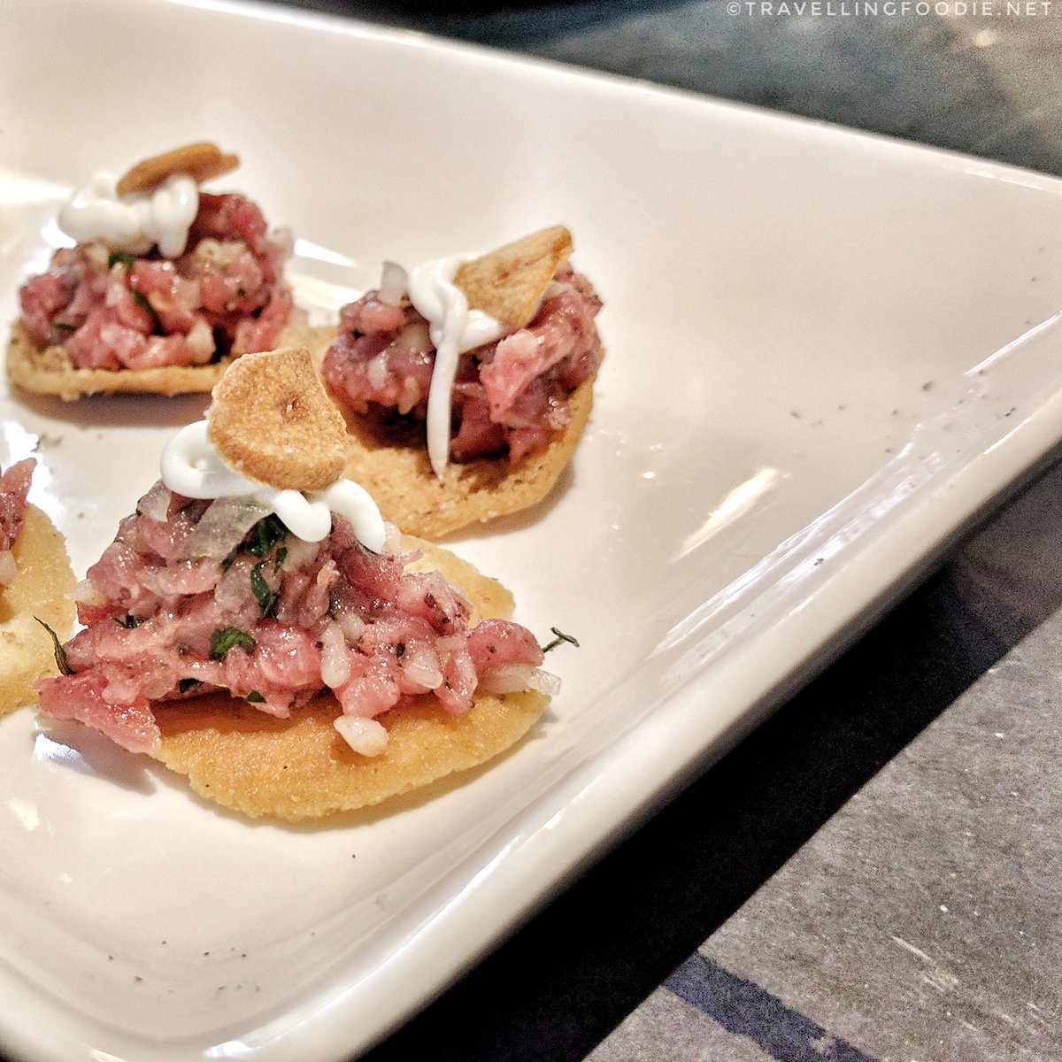 Lamb Kibbeh on a Crispy Pita by Chef Andrea Nicholson at Top Chef Canada: All-Stars Event