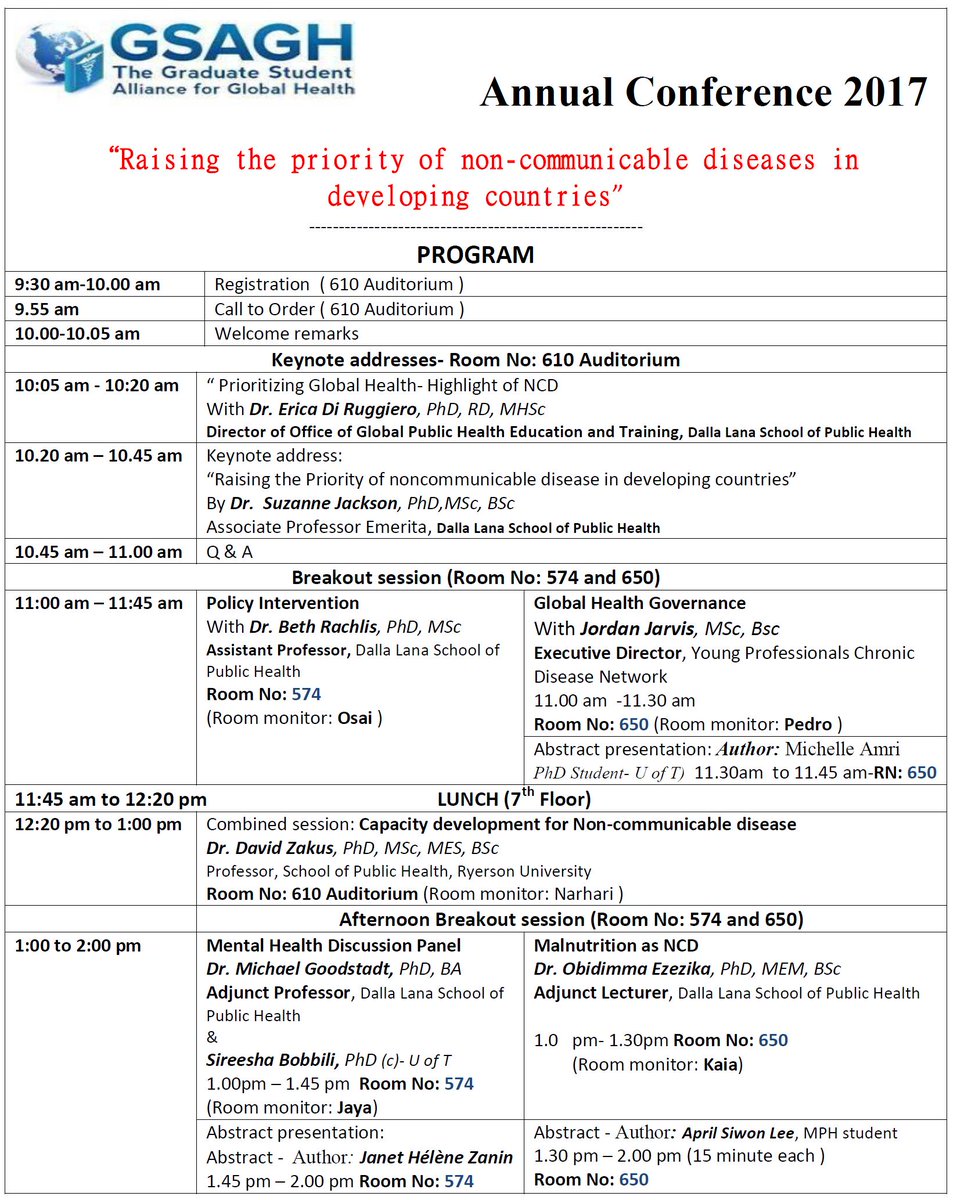 conference schedule update !