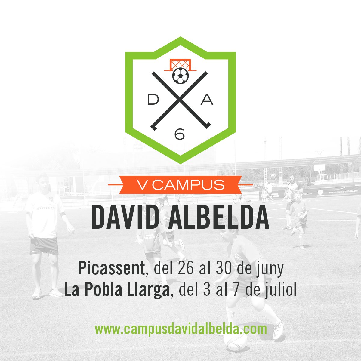 📢 Fechas V Campus David Albelda 📢 
PICASSENT: 26-30 junio 2017
LA POBLA LLARGA: 3-7 julio 2017
Próx. todas las novedades. ¡Os esperamos!