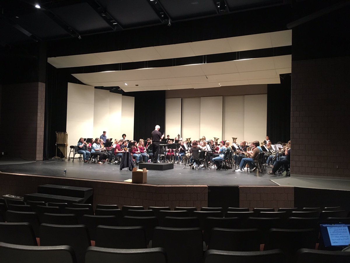VCLMusic's tweet photo. Rehearsal of the 25th Jackson County Honors Band. Free concert at 7pm at Western High School. #teamjxn #musedchat https://t.co/5p2gcMymMX