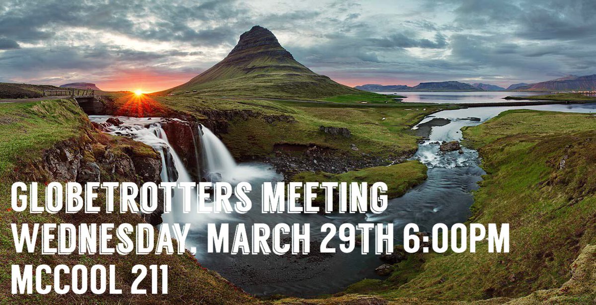 Join us in McCool 211 tomorrow to hear a fellow student speak about his trip to Iceland! We hope to see you there!