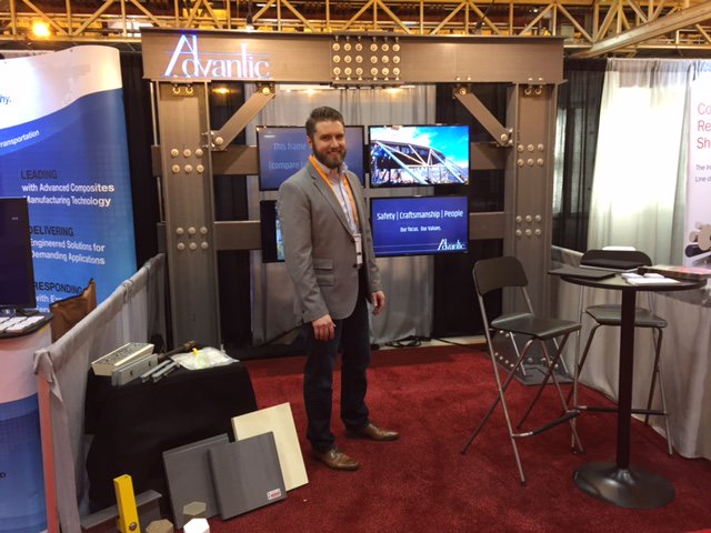 strongwellmc's tweet photo. Brad is at booth #2331 Check out the huge #madeinusa #madeinswva #fiberglass #composite beams used to build the booth! #CORROSION2017 https://t.co/dGeCegDXBW