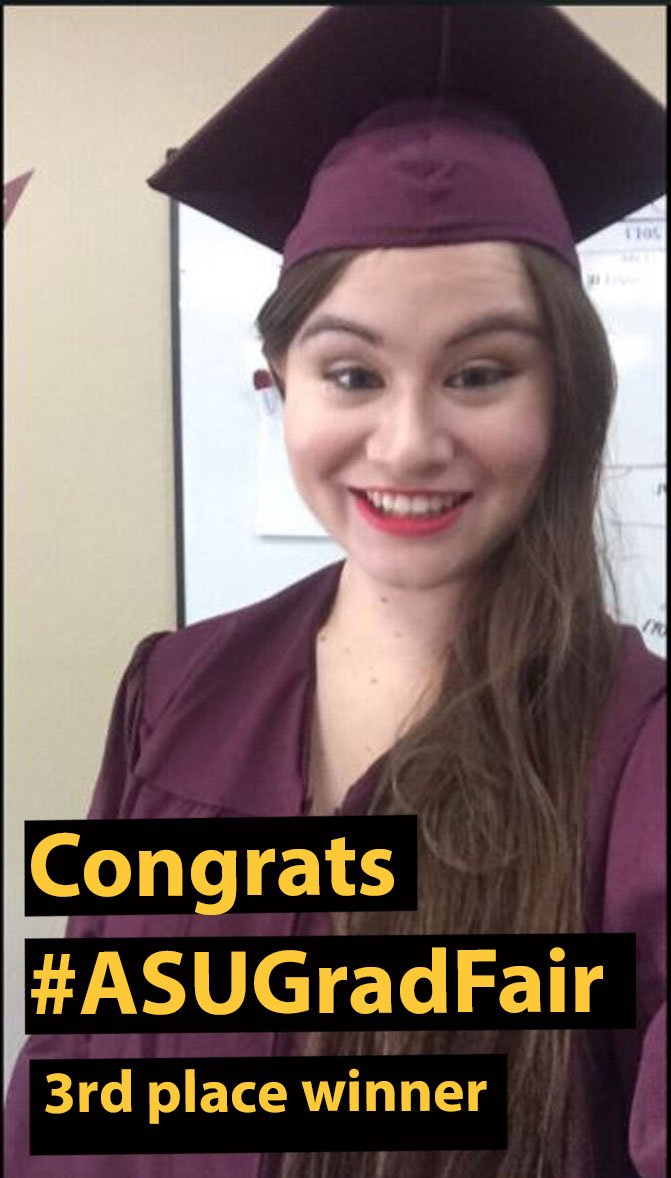 ASUYoungAlumni's tweet photo. Congrats @kwajkori for participating in our contest for graduating seniors who attended #ASUGradFair. You won a diploma frame! #ASUgrad https://t.co/HKRKaL3gK4