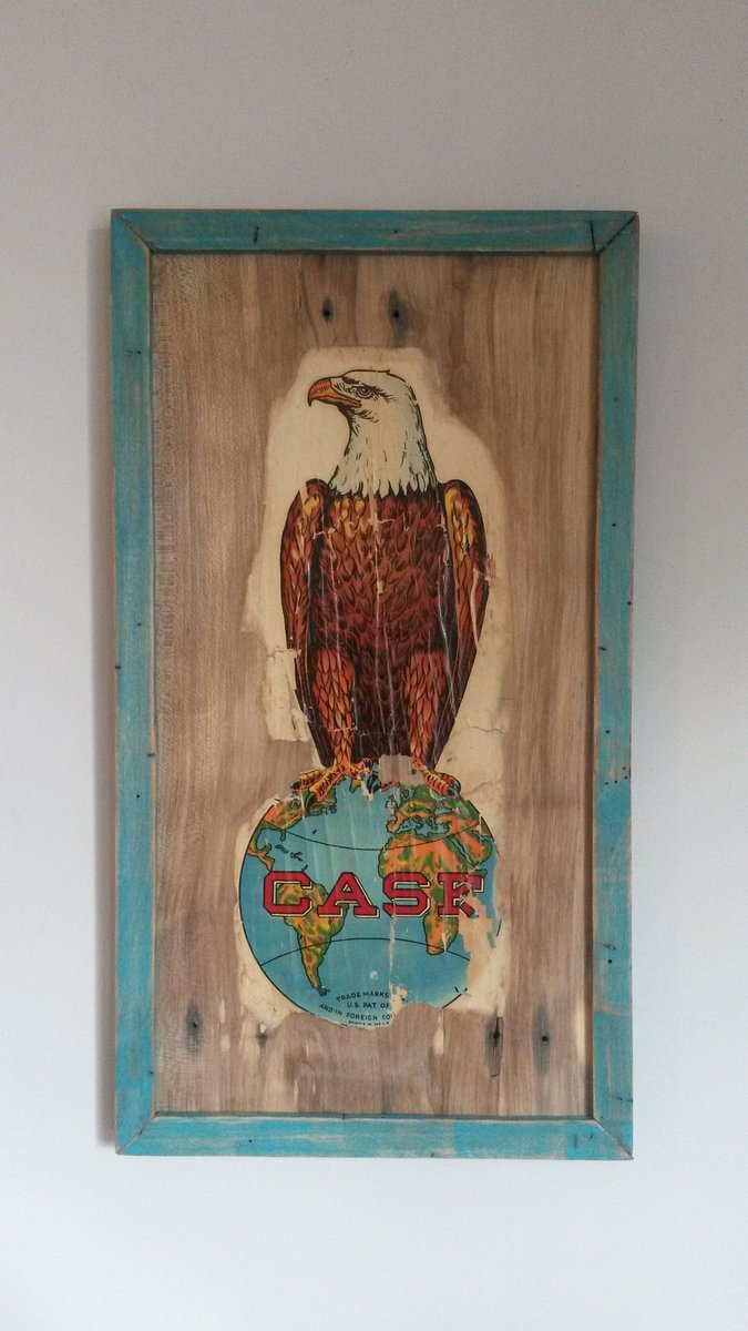 KemperWood's tweet photo. For the love of #Tractors! Old #CaseEagle decal pieced back together for a beautiful framed wall plaque for my father-in-law:) #KemperWood https://t.co/9X1LNWjPM6