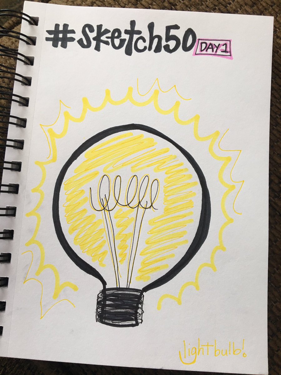 mflann's tweet image. Catching up on #sketch50 with my lightbulb today!