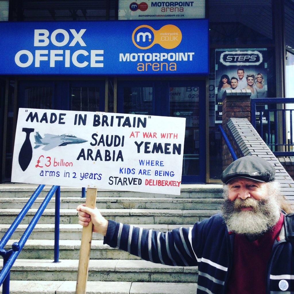 nspugh's tweet photo. there's no smoke without fire power.. @GortonMP @TheBlairDoc @jeremycorbyn - @StopCAF #StopCardiffArmsFair #DPRTE hosted by @motorpointDiff https://t.co/6s2PXK0mY7
