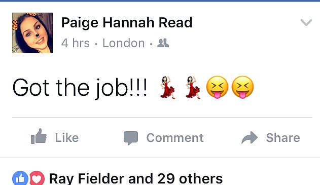 PaigeHannahRead's tweet photo. Sooooo happy! #newjob #freshstart #proudofmyself💃🏻 https://t.co/eOJVIAOP5e