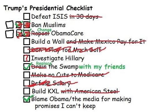 RoguePOTUStaff's tweet photo. Trumps presidential checklist. He doesn't want you to see this.  Don't RT 😉
#Trumprussia 
#resist https://t.co/90voMGI50n