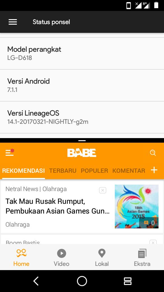 msyariefmahrozy's tweet image. LineageOS mantap bung... #Lineageos14.1 #nougat #android #7.1.1 #androidindonesia #lg #g2m #LGG2Mini