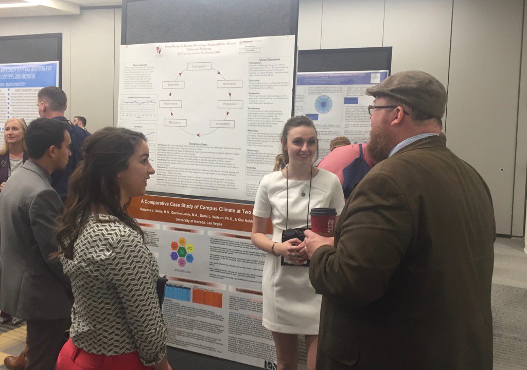 BUPioneers's tweet photo. Brittany and Tara presented on their research of mentor maturation. Curious professionals stopped to ask questions. https://t.co/b1Nrw5AjZW