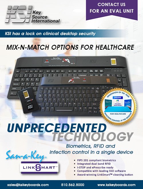 ksikeyboards's tweet photo. Proud exhibitor @himsssocal #hitcon17 today in Los Angeles: @CrossmatchTech, @RFIDeas, hands-free mobile @Imprivata #ConfirmID in one device https://t.co/euZjdZSVFJ