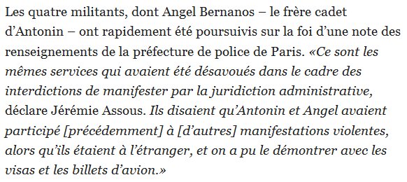 viclaroche's tweet image. #NoteBlanche Interdit de manif: La #DRPP a prétendu qu'Antonin &amp;amp; Angel étaient présent a une manifestation alors qu'ils étaient a l'étranger