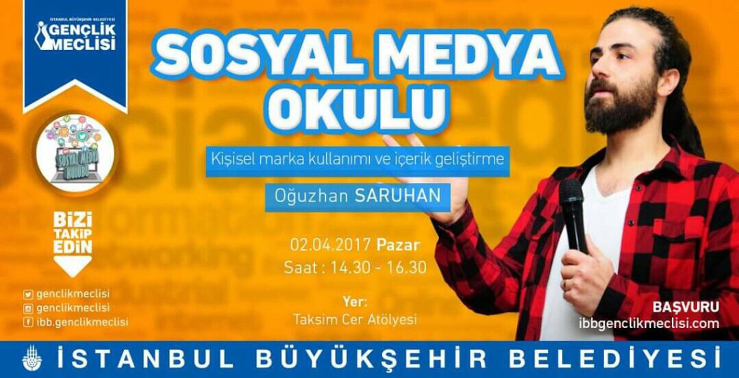 Eğitimler devam ediyooor! <a href="/saruhanoguzhan/">Oğuzhan Saruhan</a> bizimle olacak. Kayıt için; bit.ly/2ovbqMT