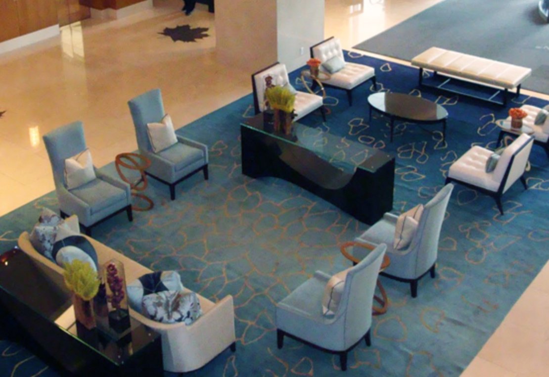FhgroupCa's tweet photo. The lobby of the Ritz-Carlton, Toronto, features hand-knotted silk &amp; wool area rugs from ICE International. #TravelTuesday #interiordesign https://t.co/qNVwTsJ3mR