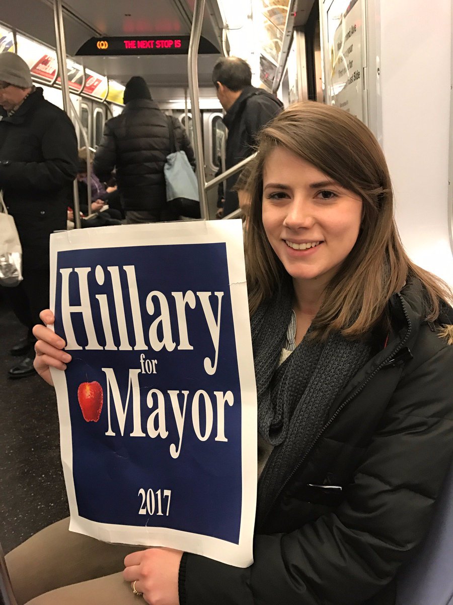 CarenaConsult's tweet photo. More posters seen in NYC!!! #HillaryforMayor https://t.co/ftmCMkHoRA