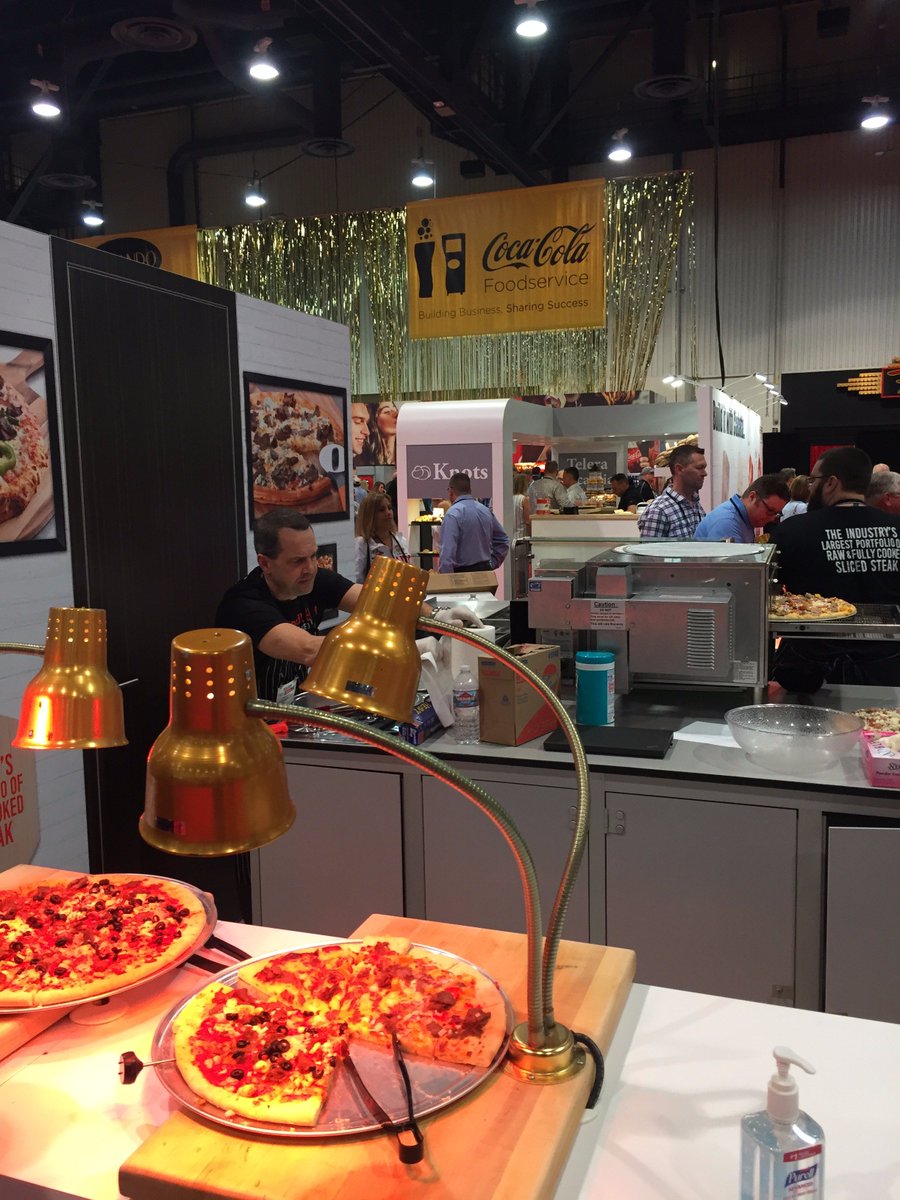 APFFoodService's tweet photo. Sliced steak pizza and sandwiches are ready to sample! Stop by both N363! https://t.co/R3A8IWO0Fy