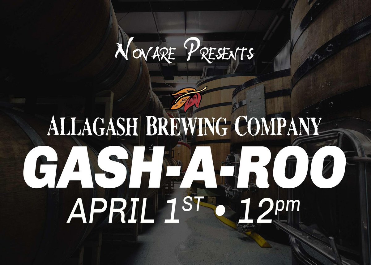NovareResBierCf's tweet photo. #Gasharoo April 1st! $3 Gash White Limes! 32+ Kegs of artificially flavored @allagashbrewing malt beverages & All YOU CAN EAT MYSTERY MEAT! https://t.co/45LHuLz1YG