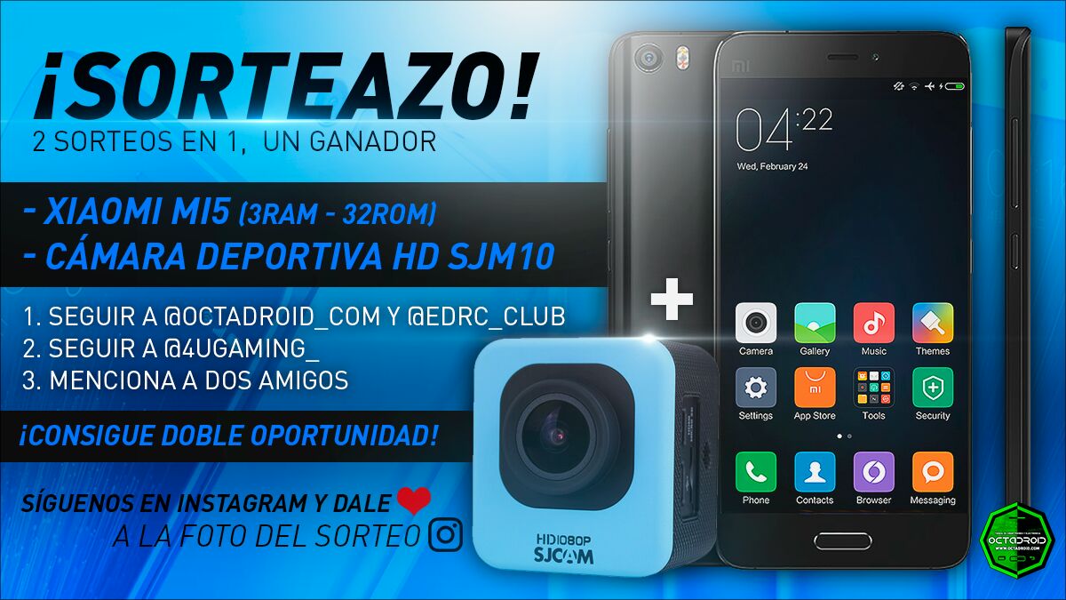 Aspiranteapoli's tweet photo. 💥SORTEAZO XIAOMI + CÁMARA DEPORTIVA (VALORADO EN 400€)💥

RT🔁 
SEGUIRNOS Y A @OCTADROID_COM AND @EDRC_Club 🔔
📢MENCIONA DOS AMIGOS📢

🍀END 5/4🍀 https://t.co/pqNC1aBWLK